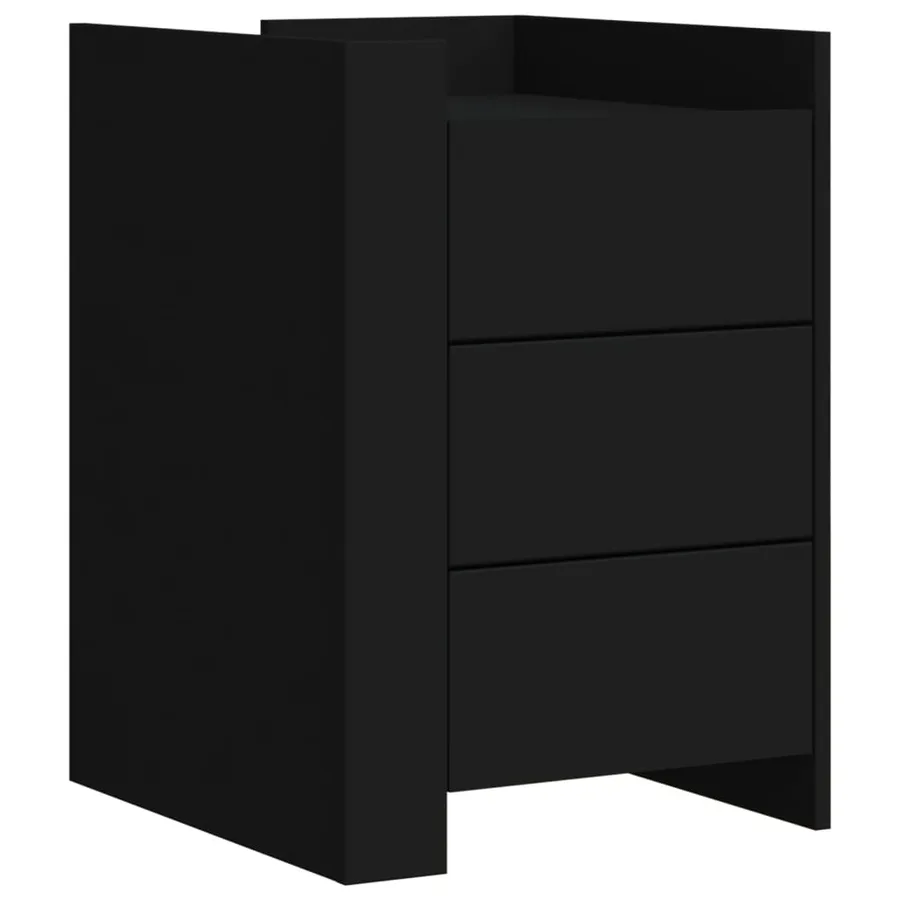 Table de chevet noir 45x50x65 cm bois d’ingénierie - 2