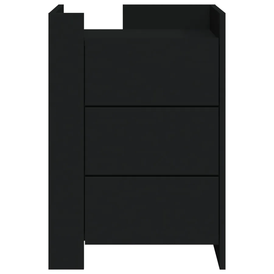 Table de chevet noir 45x50x65 cm bois d’ingénierie - 4