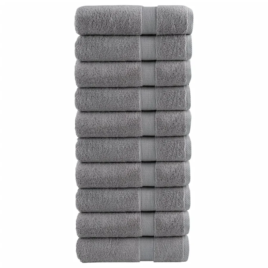 Serviettes de douche de qualité supérieure SOLUND 10 pcs gris