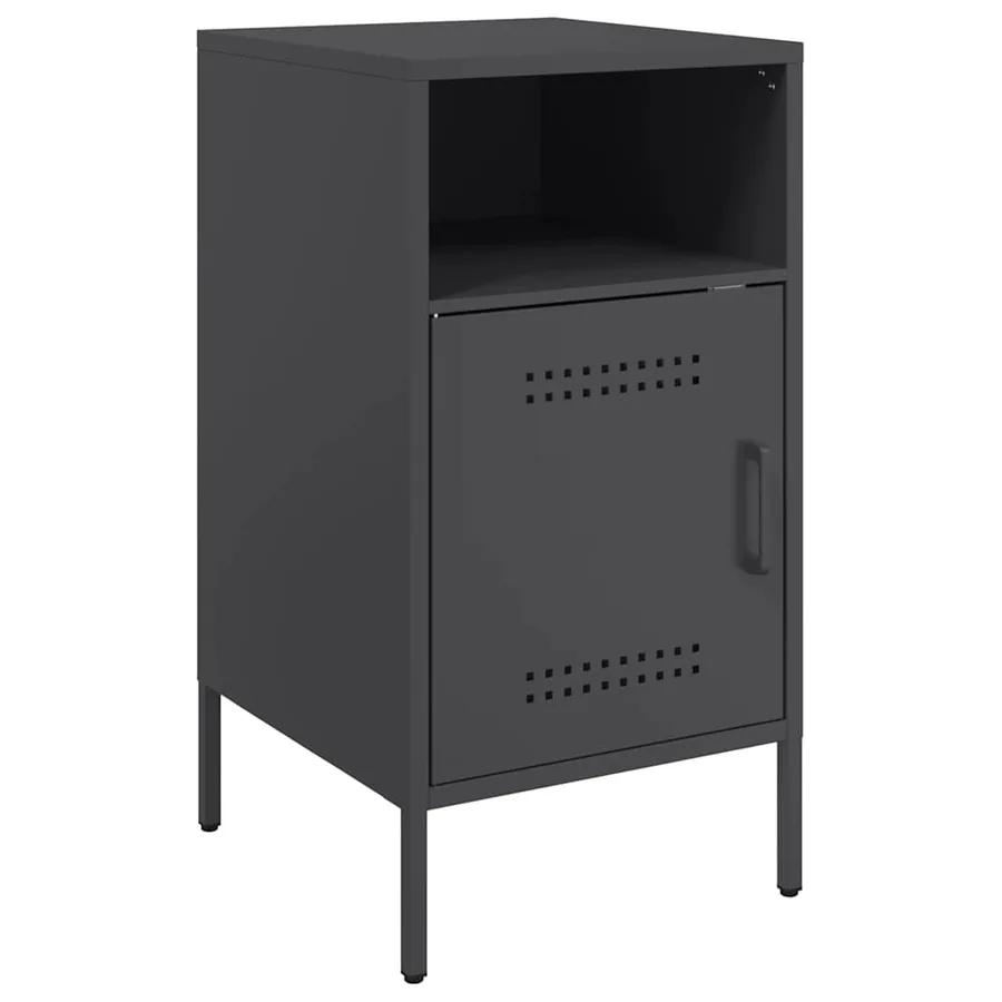 Table de chevet noir 36x39x68 cm acier - 2