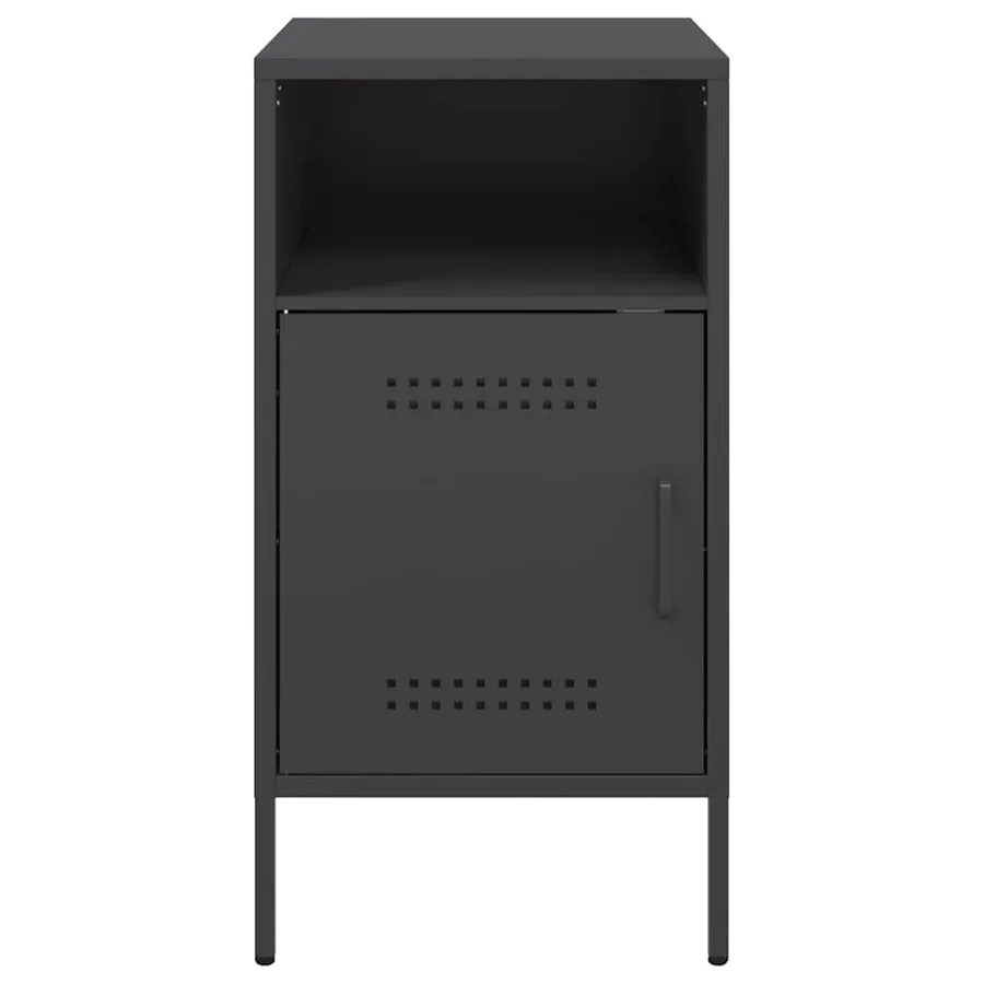 Table de chevet noir 36x39x68 cm acier - 6