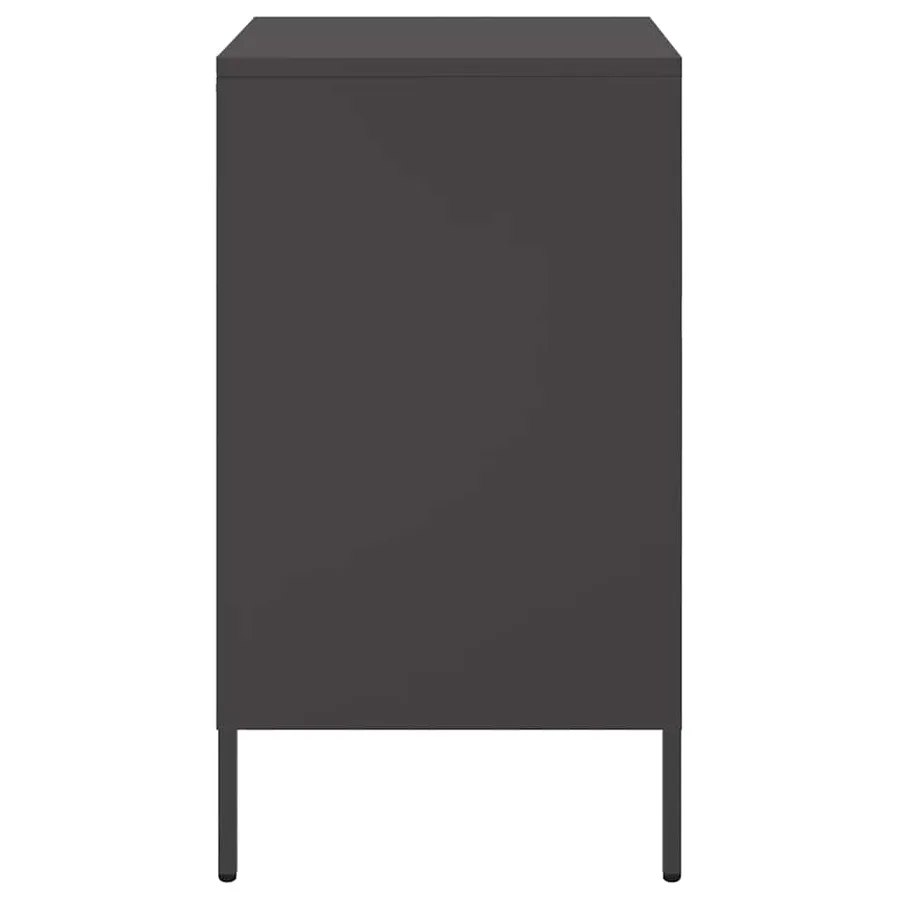 Table de chevet noir 36x39x68 cm acier - 7