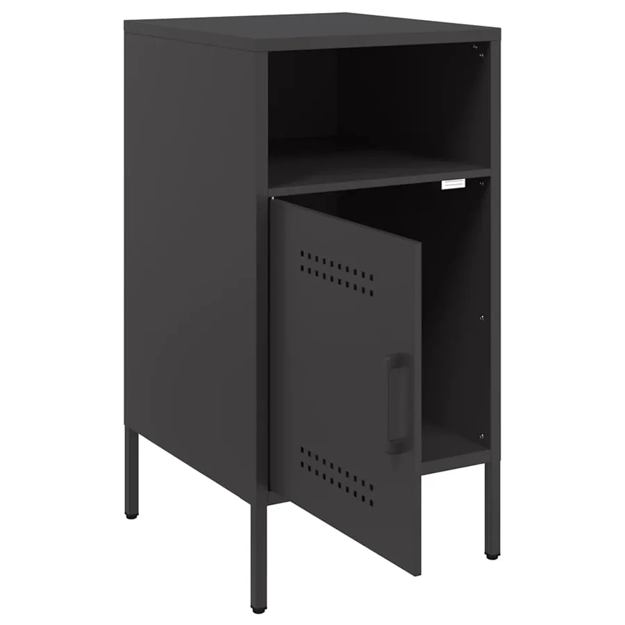 Table de chevet noir 36x39x68 cm acier - 9