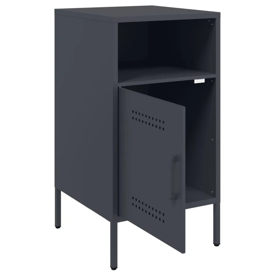 Table de chevet anthracite 36x39x68 cm acier - 11
