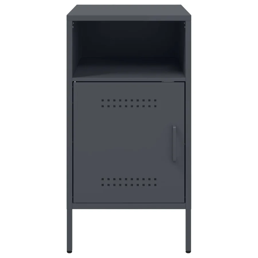 Table de chevet anthracite 36x39x68 cm acier - 6