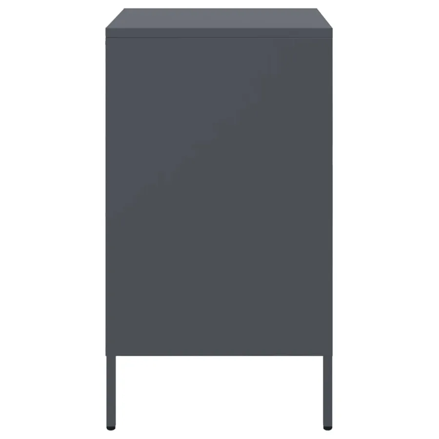 Table de chevet anthracite 36x39x68 cm acier - 7
