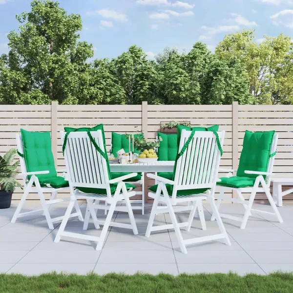 Coussins de chaise à dossier haut lot de 6 vert tissu oxford