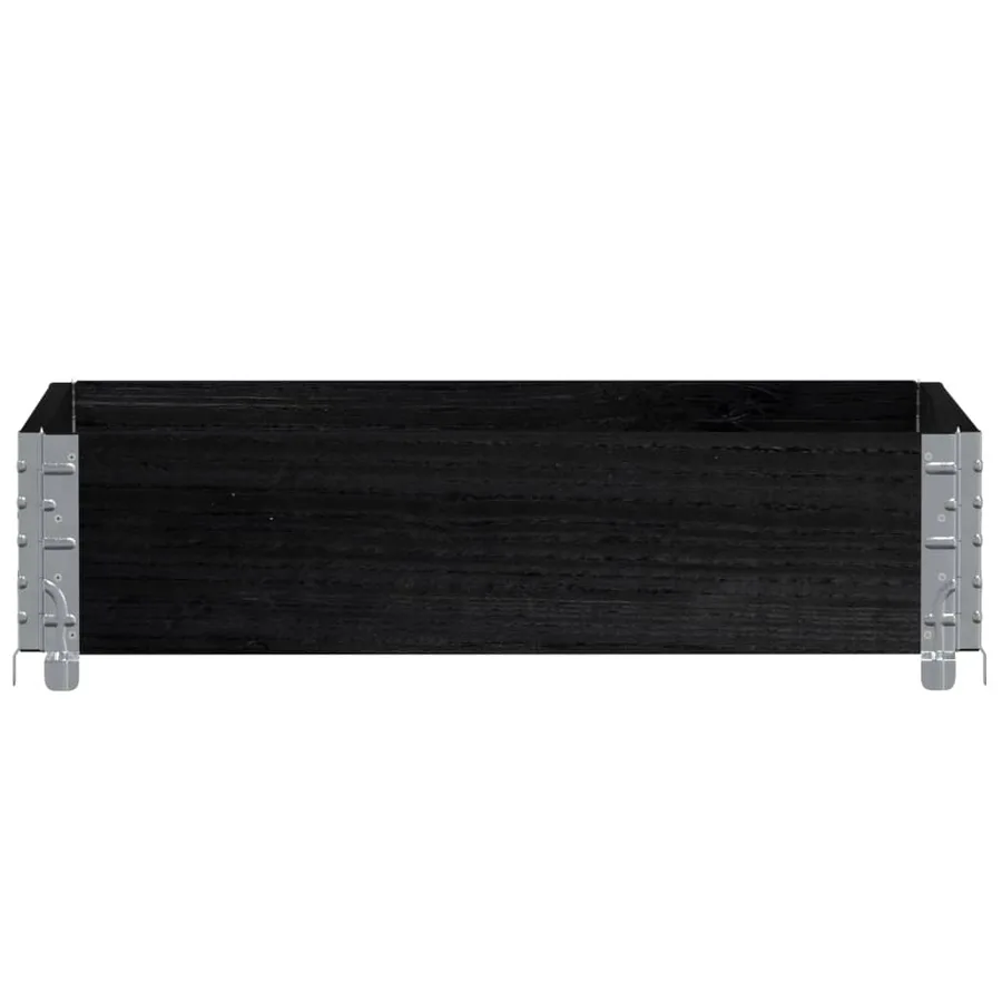Jardinière noir 80x60 cm bois massif de pin - 3
