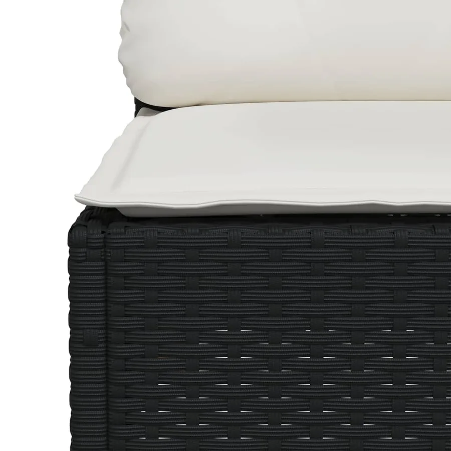 Salon de jardin 5 pcs avec coussins noir résine tressée - 5