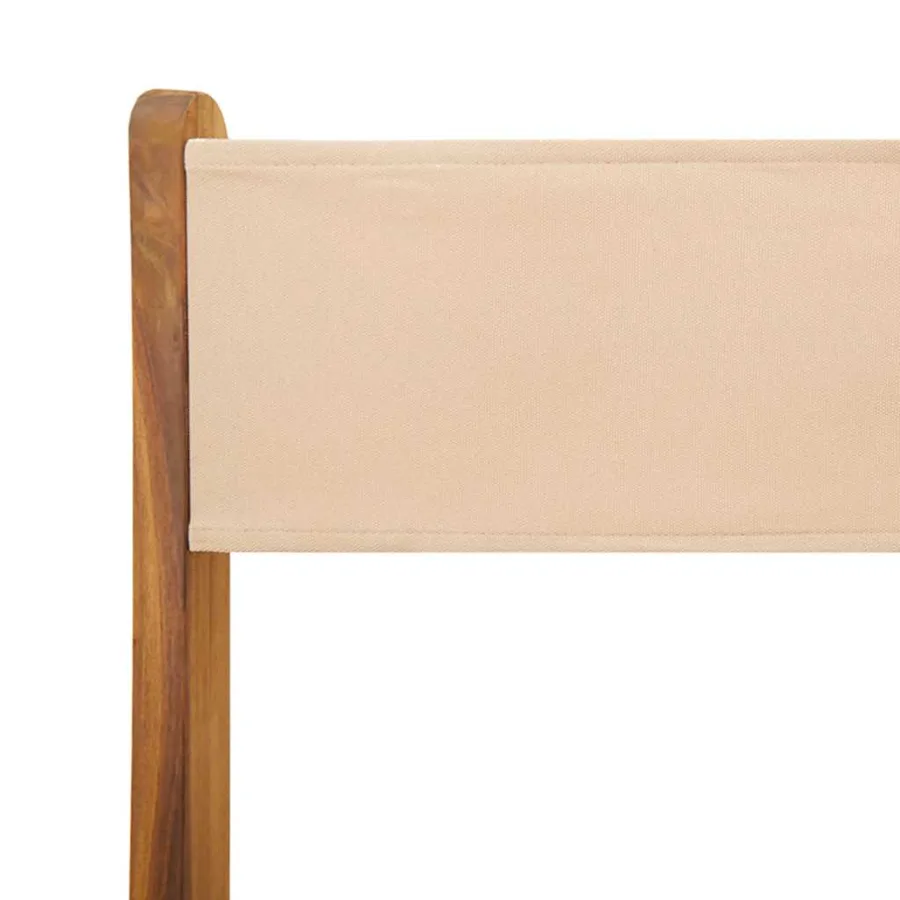 Ensemble de bistro 3 pcs beige tissu et bois massif - 10