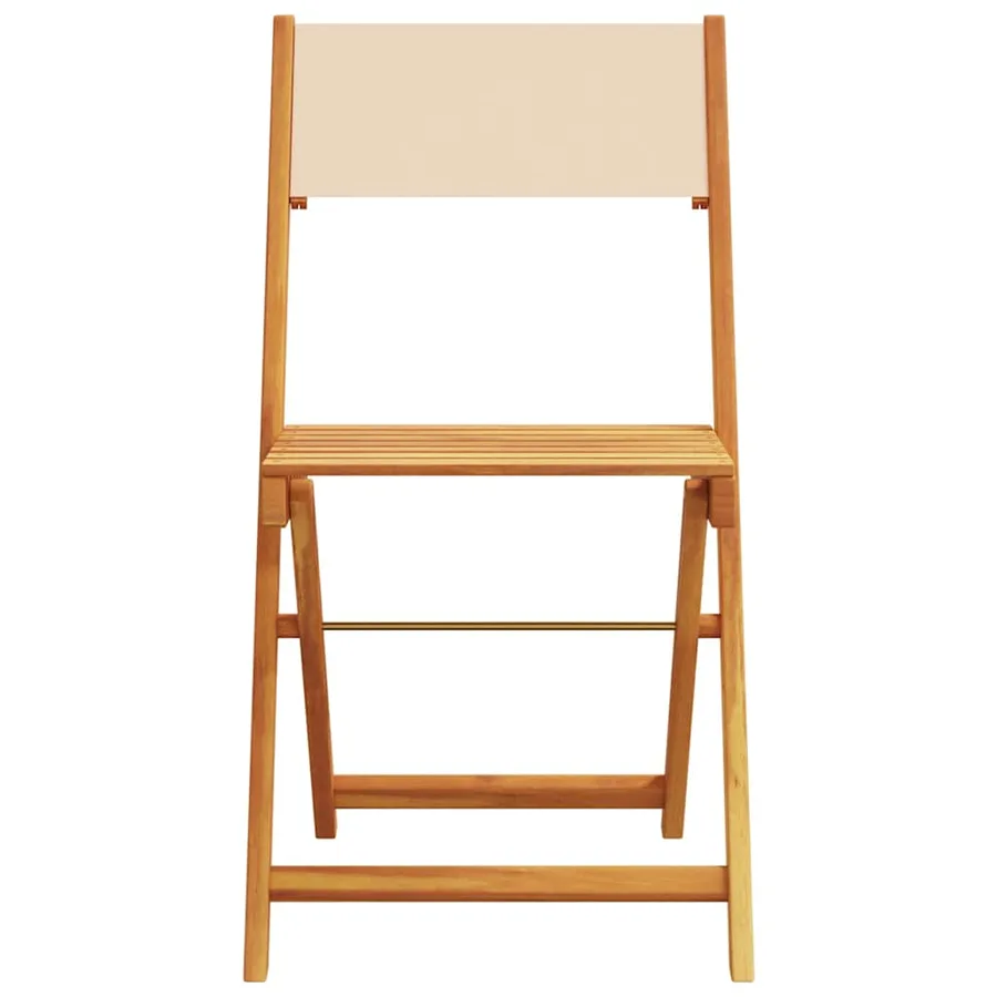 Ensemble de bistro 3 pcs beige tissu et bois massif - 6