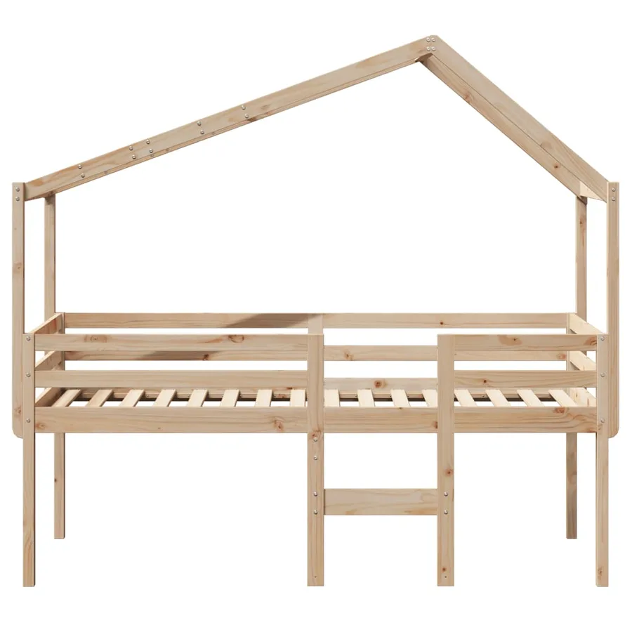 Lit haut sans matelas 90x190 cm bois de pin massif - 4