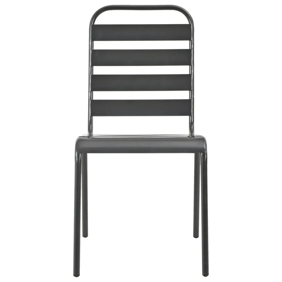 Ensemble de chaises de jardin empilables 3 pcs anthracite - 5