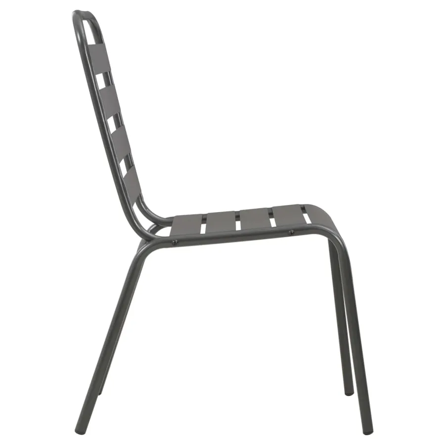 Ensemble de chaises de jardin empilables 3 pcs anthracite - 7
