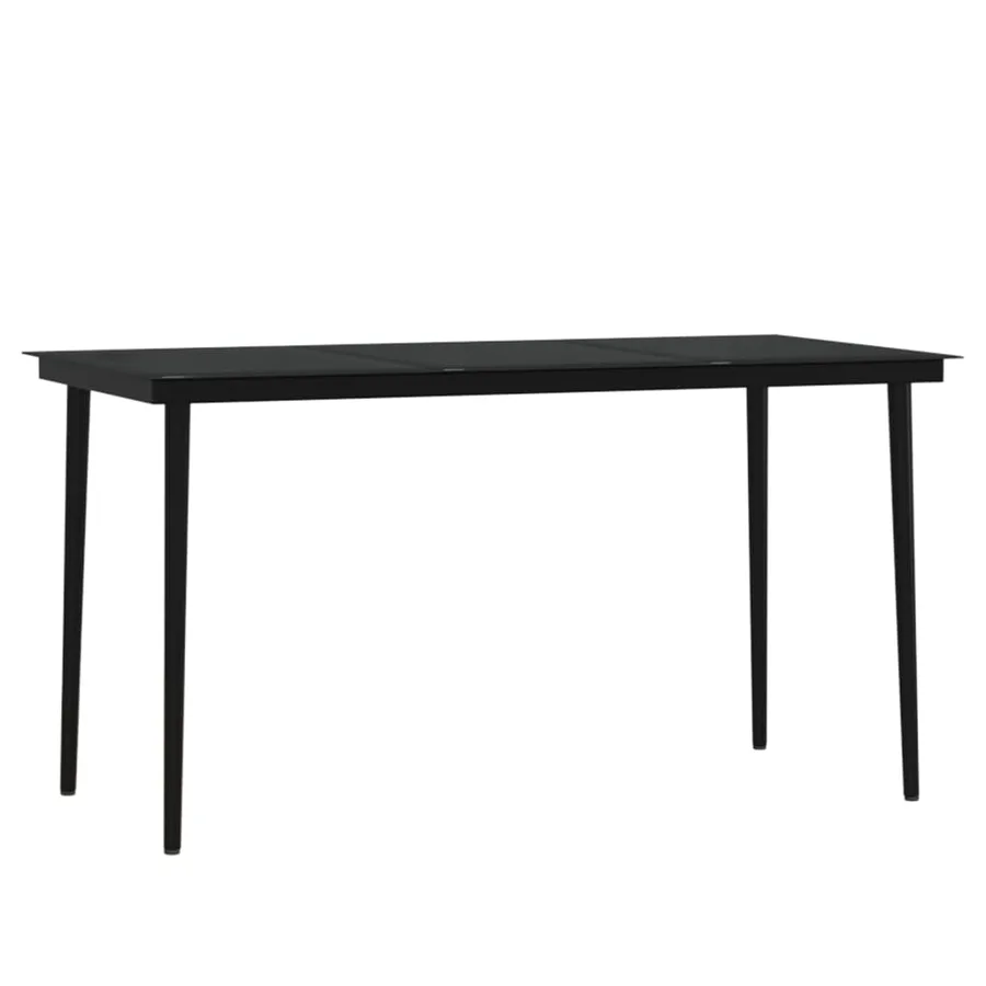 Ensemble à manger de jardin avec coussins 5 pcs Noir - 5