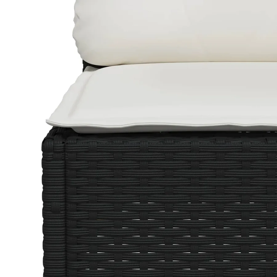 Salon de jardin 5 pcs avec coussins noir résine tressée - 6