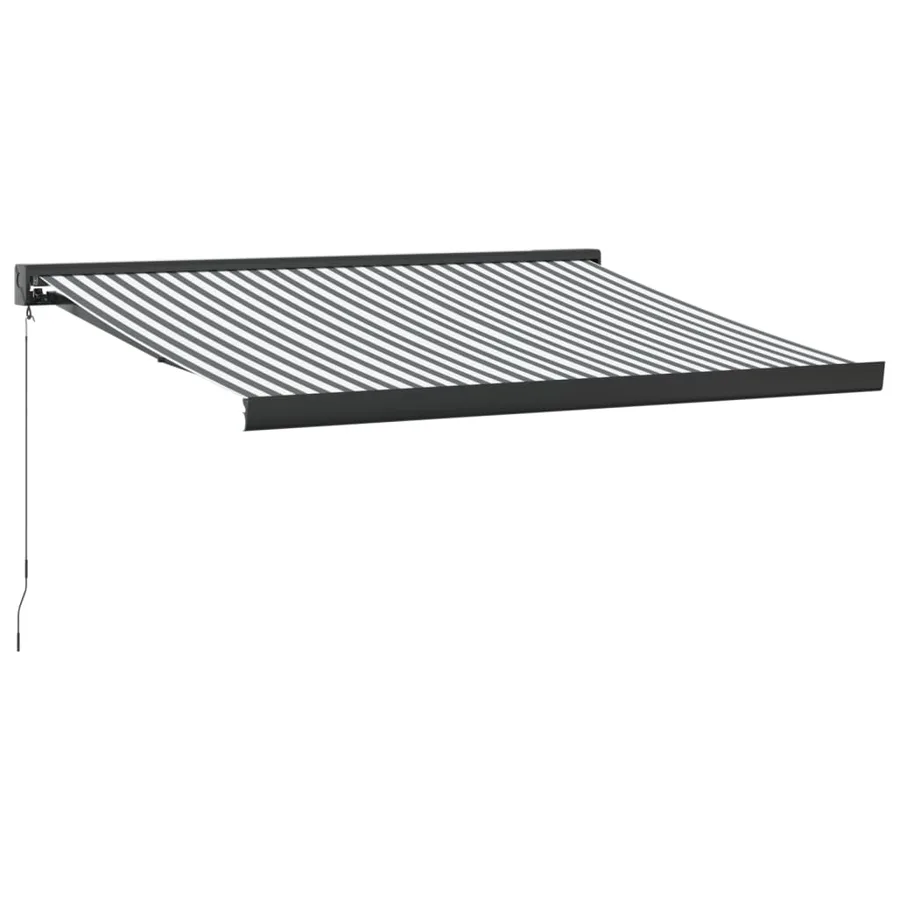 Auvent rétractable anthracite et blanc 3,5x2,5m tissu/aluminium - 2