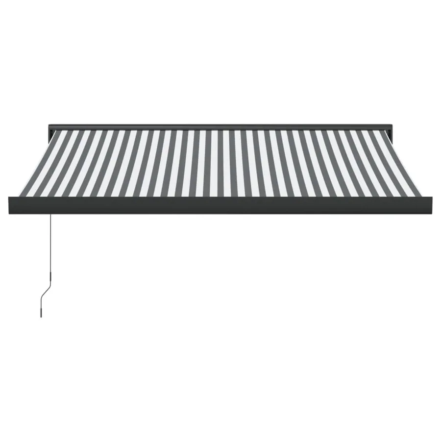 Auvent rétractable anthracite et blanc 3,5x2,5m tissu/aluminium - 3