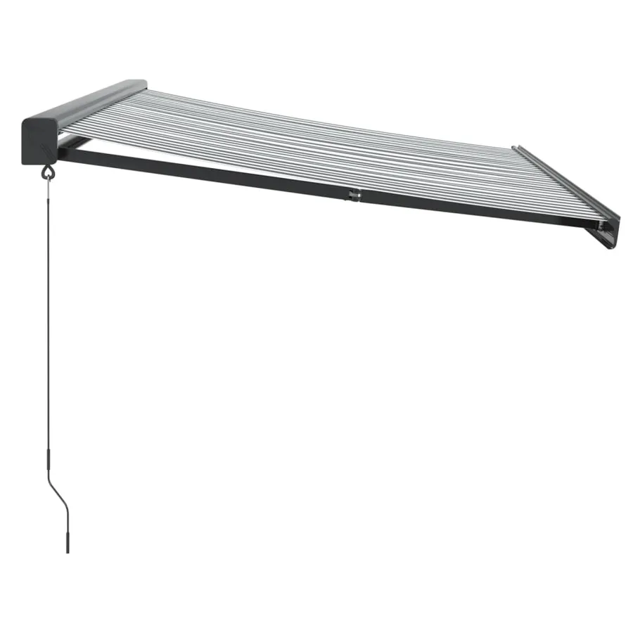 Auvent rétractable anthracite et blanc 3,5x2,5m tissu/aluminium - 4