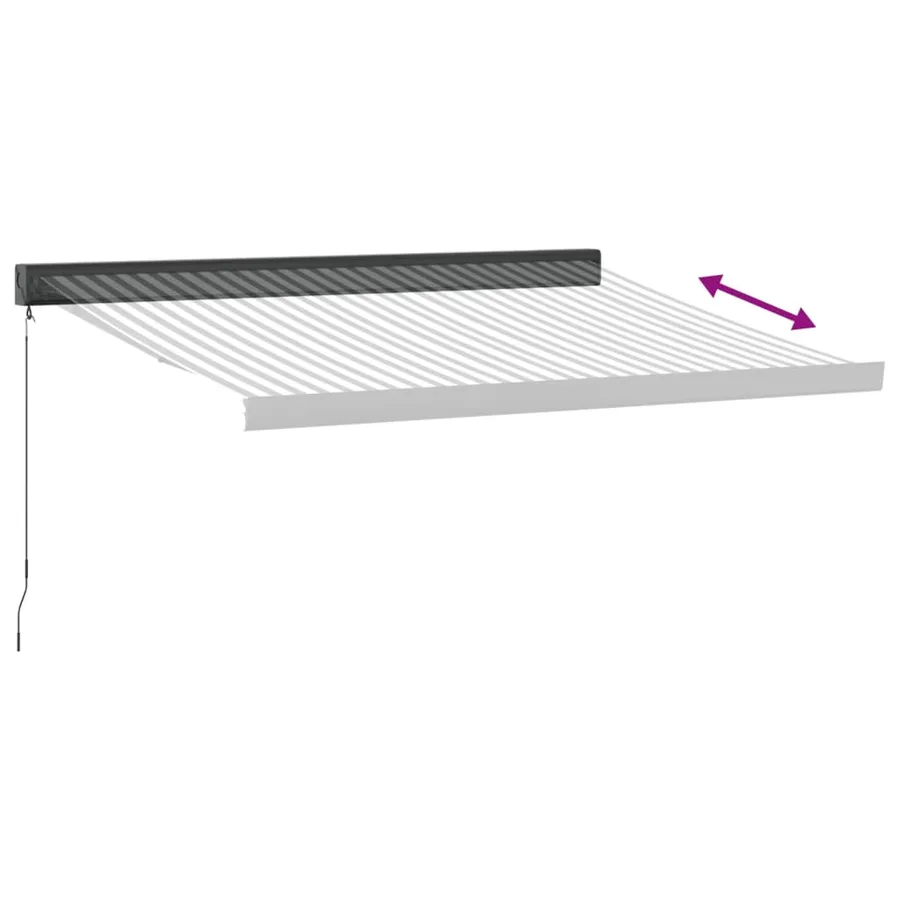 Auvent rétractable anthracite et blanc 3,5x2,5m tissu/aluminium - 5