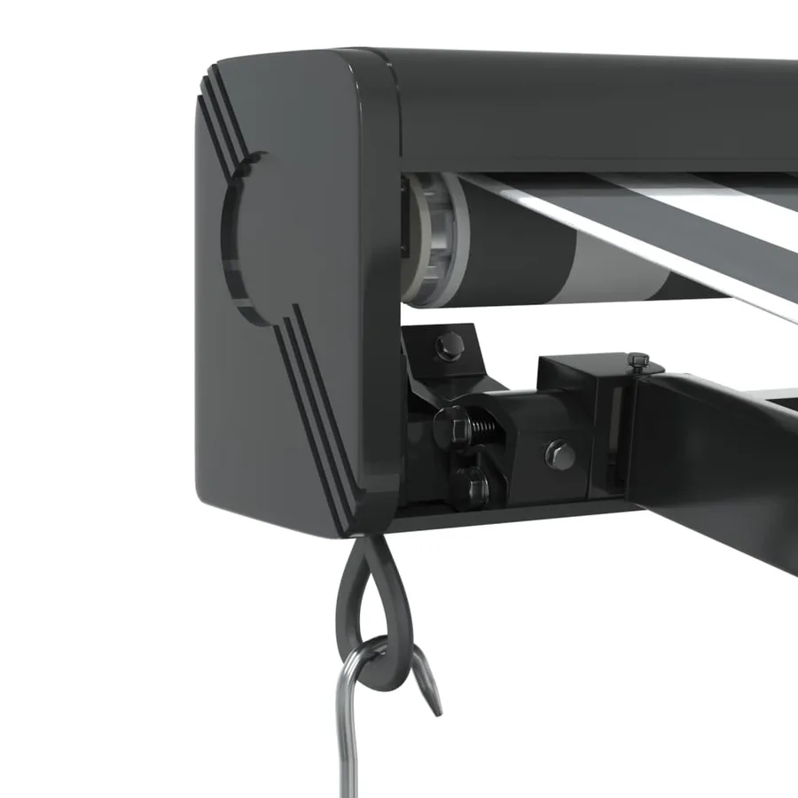 Auvent rétractable anthracite et blanc 3,5x2,5m tissu/aluminium - 6