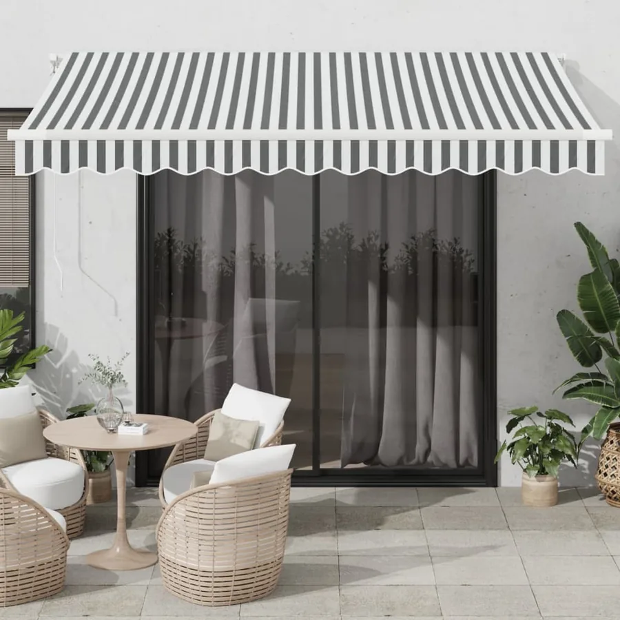 Auvent rétractable automatique avec LED anthracite et blanc