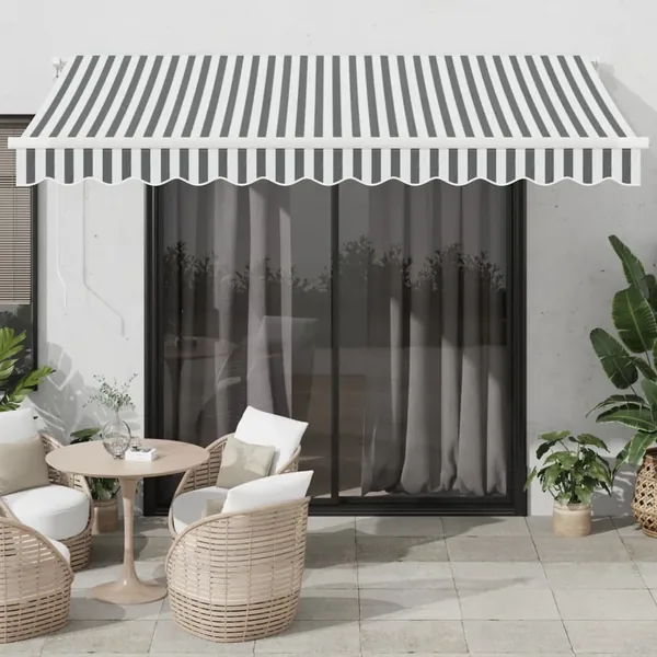 Auvent rétractable automatique avec LED anthracite et blanc