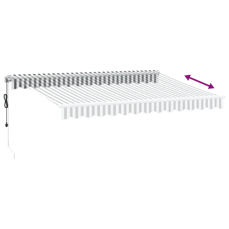 Auvent rétractable automatique avec LED anthracite et blanc - 6