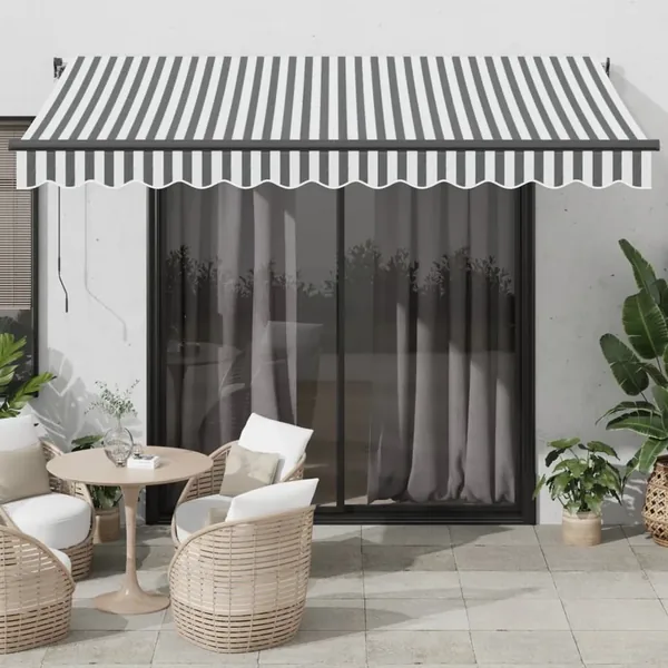 Auvent rétractable automatique avec LED anthracite et blanc