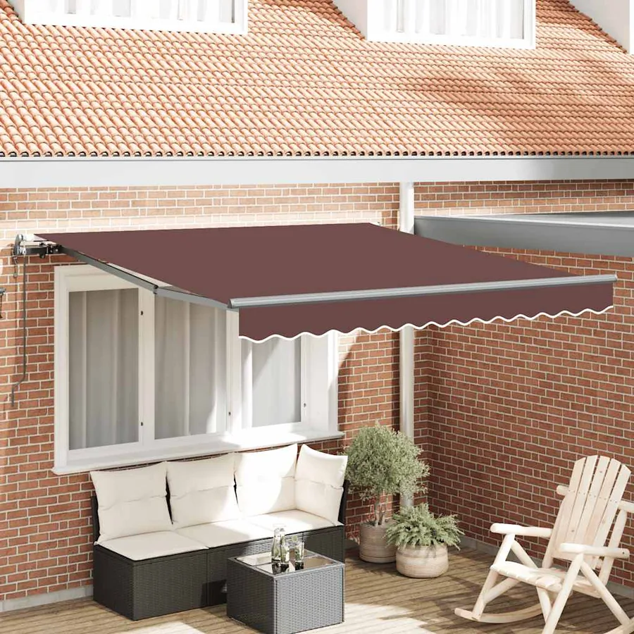Auvent rétractable automatique marron 300x250 cm