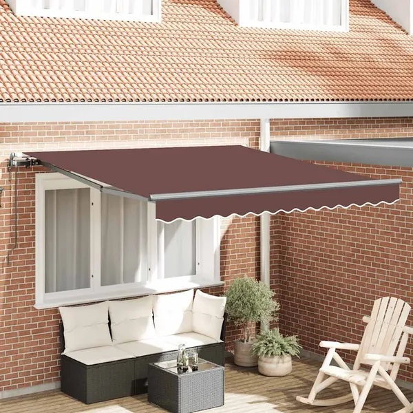 Auvent rétractable automatique marron 300x250 cm