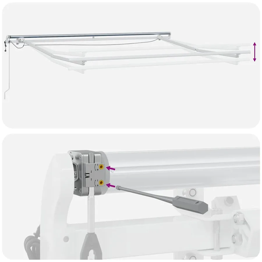 Auvent rétractable automatique avec LED marron 300x250 cm - 11