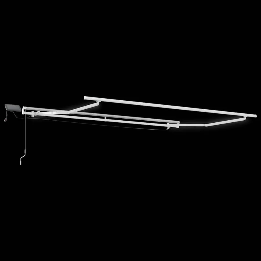 Auvent manuel rétractable avec LED marron 300x250 cm - 9