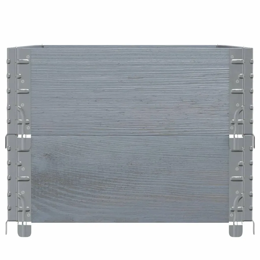 Jardinière gris 100x50 cm bois massif de pin - 4