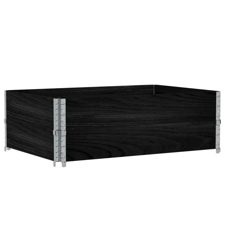 Jardinière noir 120x80 cm bois massif de pin - 2
