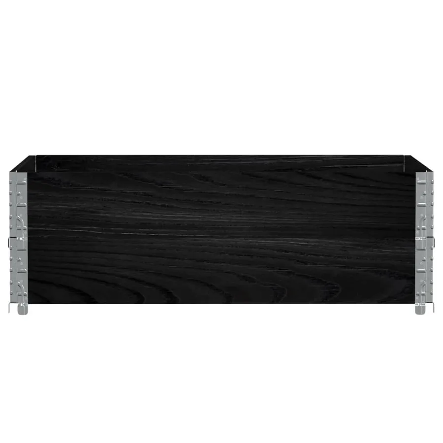 Jardinière noir 120x80 cm bois massif de pin - 3