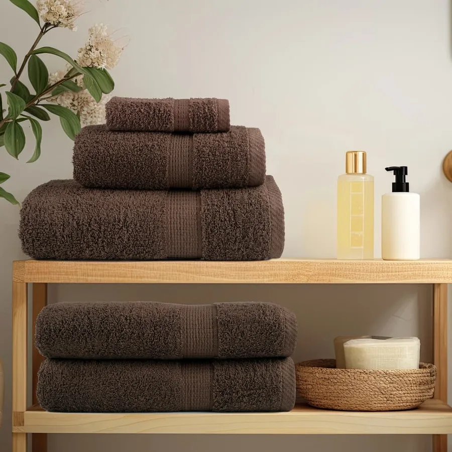 Serviettes de bain de qualité supérieure SOLUND 10 pcs marron - 3