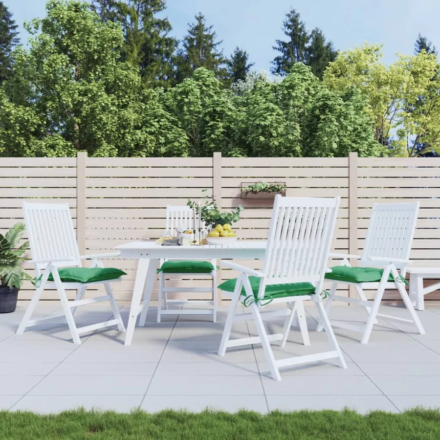 Coussins de chaise lot de 4 vert 50x50x7 cm tissu oxford