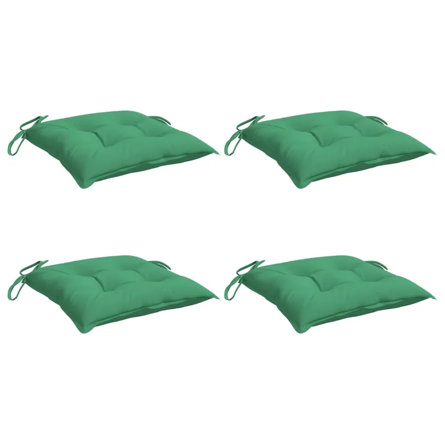 Coussins de chaise lot de 4 vert 50x50x7 cm tissu oxford - 3