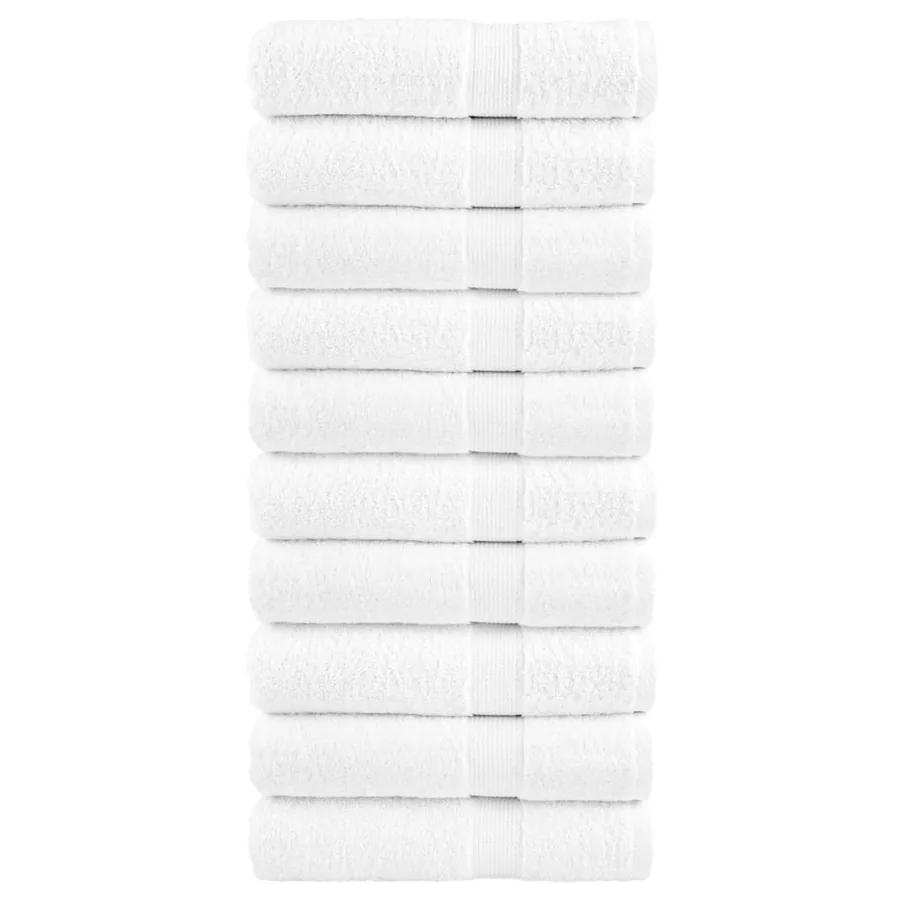Serviettes de douche de qualité supérieure SOLUND 10 pcs blanc