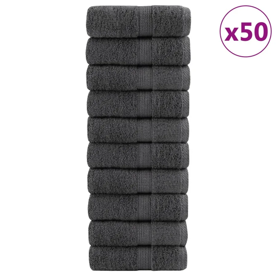 Serviettes de toilette premium SOLUND 50 pièces Anthracite 30 x 30 cm 600 g/m²