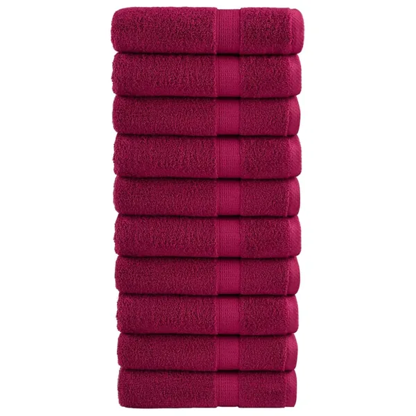 Serviettes de bain de qualité supérieure SOLUND 10 pcs bordeaux