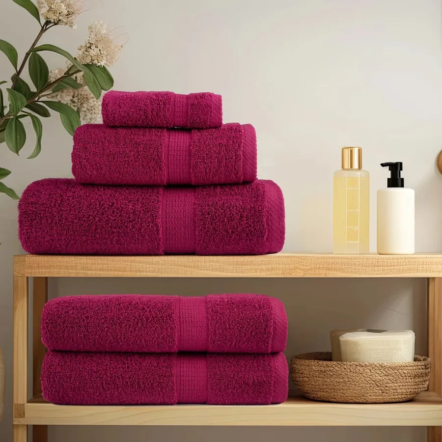 Serviettes de bain de qualité supérieure SOLUND 10 pcs bordeaux - 3