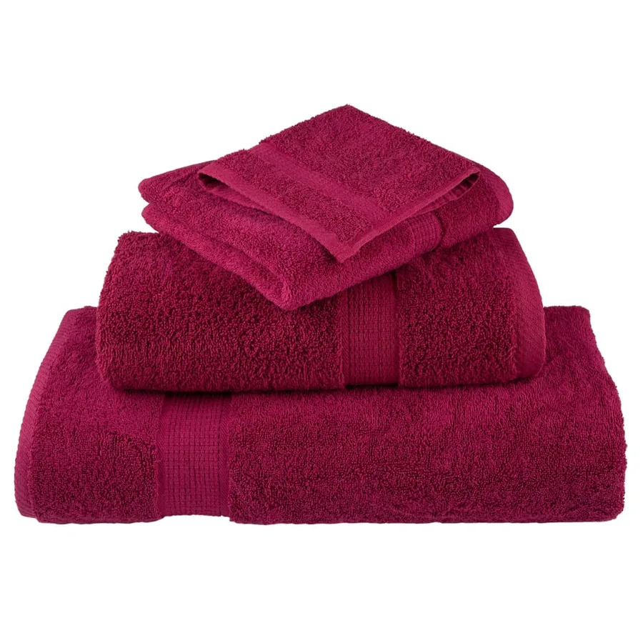 Serviettes de bain de qualité supérieure SOLUND 10 pcs bordeaux - 4