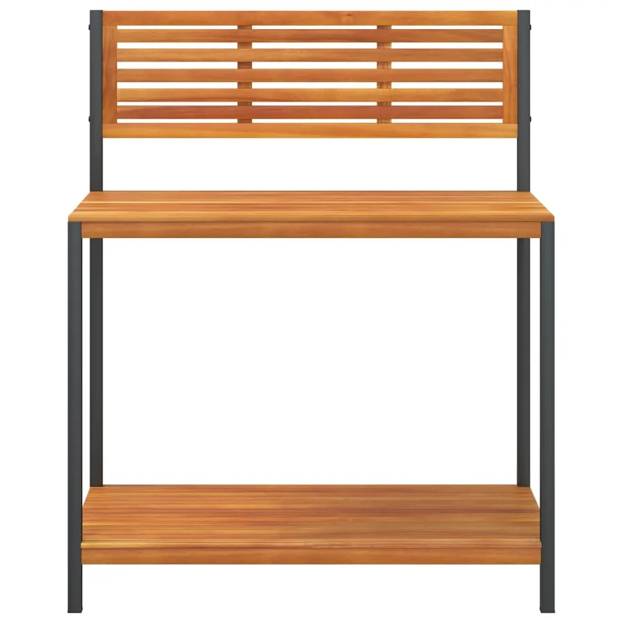 Table de travail de jardin bois d'acacia solide et acier - 4
