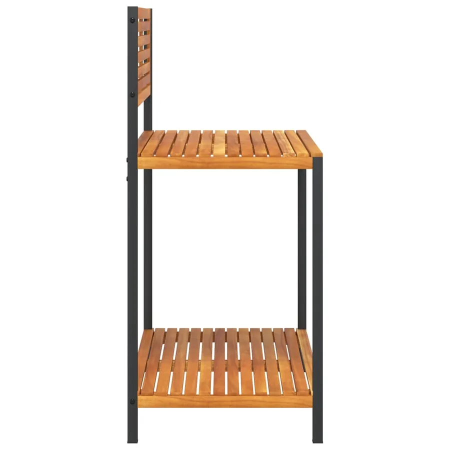 Table de travail de jardin bois d'acacia solide et acier - 5