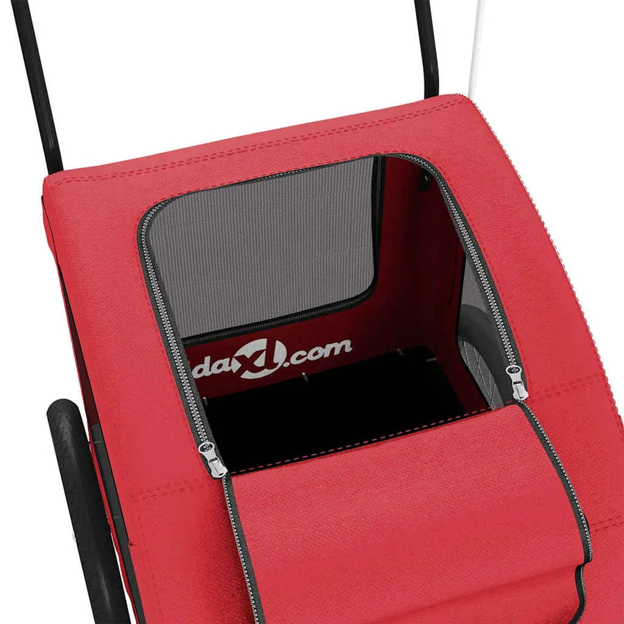 Remorque de vélo pour animaux de compagnie rouge - 10