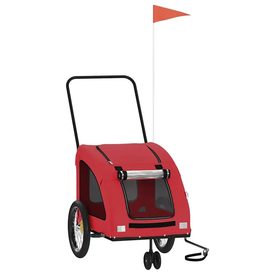 Remorque de vélo pour animaux de compagnie rouge - 2