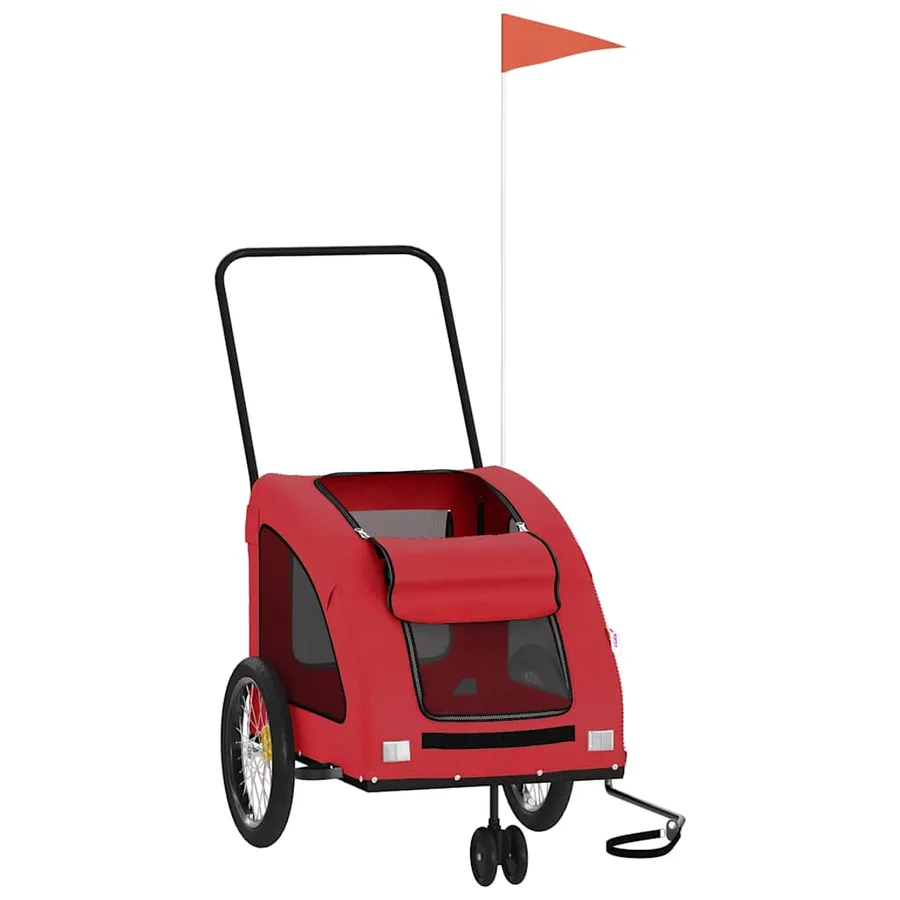 Remorque de vélo pour animaux de compagnie rouge - 3