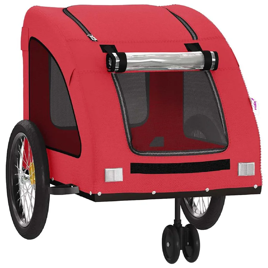 Remorque de vélo pour animaux de compagnie rouge - 5